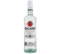 BACARDI Carta Blanca Superior White Rum - 700 ml / 70 cl, 37,5% Vol. - Rhum Emblématique des Caraïbes, Idéal pour la Réalisation de Cocktails