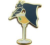 Bacardi Épingles à cocktail en émail pour tabliers de barman, vestes, sacs à dos et sacs à main, revers de chemise et de costume, broche de boutons, Nickel, Sans pierre précieuse