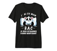 Baccalauréat Félicitation BAC Panda Dormir T-Shirt Haut de Gamme