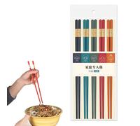 Bacchette Cinesi Riutilizzabili - 5 Paia 24,3 Cm - Bacchette Per Sushi E Cucina Asiatica | Multicolori Lavabili In Lavastoviglie, Tavola Antiscivolo - Uso Quotidiano E Cucina Coreana, Giapp