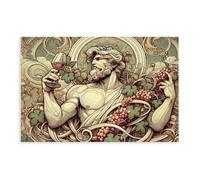 Bacchus Mythologie Poster sur toile Décoration murale pour salon, chambre à coucher 40 x 60 cm