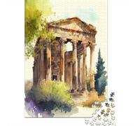 Bacchus Temple Watercolor, Puzzle Adulte 1000 Pièces, 52x38cm/1000pcs