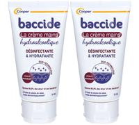 BACCIDE - Crème mains hydroalcoolique Désinfectante et hydratante 50ml Pour La Peau 2x50 ml