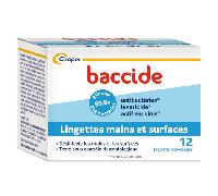 Baccide Lingettes Mains et Surfaces 12 lingettes individuelles