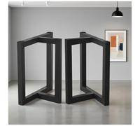 bacedifo 2 Pieds de Table Métalliques en Forme de T Capacité de Charge 300 Kg Construction Soudée d'une Seule Pièce Équipés de Patins Antidérapants Réglables Hauteur 28.3" Pied de Meuble Étanches