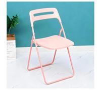 bacedifo Chaise Pliante en Plastique Acrylique Tubes à Paroi Épaisse Tabouret Pliant avec Dossier Poignées Patins Antidérapants Hauteur D'assise 45 Cm Structure Métallique Capacité de Charge 150 Kg
