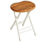 bacedifo Tabouret Pliant avec Assise en Bois Massif Structure Métallique Chaise Pliante Capacité de Charge de 330ibs Renforcé par Deux Traverses Pieds Antidérapants Hauteur D'assise de 45 Cm