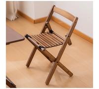 bacedifo Tabouret Pliant en Bois Massif avec Dossier Assise Ajourée à Lattes Chaise Pliante Panneaux Épaissis Pieds Renforcés par des Traverses Bords Lisses Design Peu Encombrant