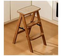 bacedifo Tabouret Pliant en Bois Massif avec Repose-Pieds Structure en Bois Renforcée Chaise Pliante Domestique Structure Triangulaire Résistante Ferrures Métalliques Robustes Patins Antidérapants