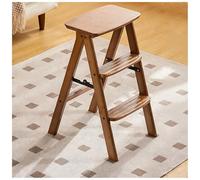 bacedifo Tabouret Pliant en Bois Massif avec Repose-Pieds Structure en Bois Renforcée Chaise Pliante Domestique Structure Triangulaire Résistante Ferrures Métalliques Robustes Patins Antidérapants