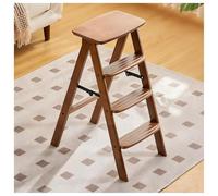 bacedifo Tabouret Pliant en Bois Massif avec Repose-Pieds Structure en Bois Renforcée Chaise Pliante Domestique Structure Triangulaire Résistante Ferrures Métalliques Robustes Patins Antidérapants