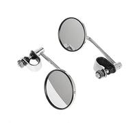 Baceyong 1 rétroviseur rond rétro pour moto avec adaptateurs 22-25 mm (3/8"-7/8"), rétroviseur à clipser pour guidon latéral réglable, embouts de guidon universels, rétroviseur chromé