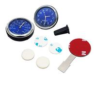 Baceyong 2x horloge moniteur numérique Clip lumineux/thermomètre à coller multicolore universel, horloge à quartz de voiture + thermomètre