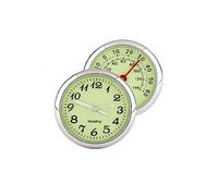 Baceyong 2x horloge moniteur numérique Clip lumineux/thermomètre à coller multicolore universel, horloge à quartz de voiture + thermomètre