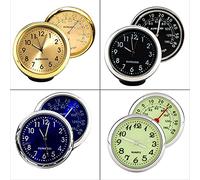 Baceyong 2x horloge moniteur numérique Clip lumineux/thermomètre à coller multicolore universel, horloge à quartz de voiture + thermomètre