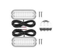 Baceyong 2x lampes sous-marines pour bateau, 27 LED, étanches, en acier inoxydable, haute intensité, éclairage sous-marin, Lumières sous-marines pour piscines couvercle transparent, lumière blanche
