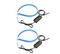 Baceyong 2x Tubes LED souples ultra-lumineux, bande de lumière de jour étanche et flexible en silicone - Tubes flexibles DRL - Indicateur de voiture bicolore