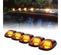 Baceyong 5pcs ambre LED cabine toit marqueur feux de dégagement en cours d'exécution lentille fumée voiture toit feux extérieurs pour 4x4 SUV J*eep RV, Les camionnettes F150 F250 F350 D*odge R-am GMC