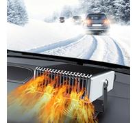 Baceyong Chauffe-auto Portable 2 en 1 Ventilateur de chauffage et de refroidissement rapide 12V 150W Dégivreurs de pare-brise avec poignée et allume-cigare