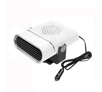 Baceyong Dégivreur de voiture 2 en 1 12V 150W 10A Chauffage de voiture Désembuage Voiture Allume cigare Portable Réglable à 360° Kit d'hiver - Blanc