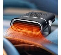 Baceyong Dégivreur de voiture 2 en 1 12V 150W 10A Chauffage de voiture Désembuage Voiture Allume cigare Portable Réglable à 360° Kit d'hiver - Noir