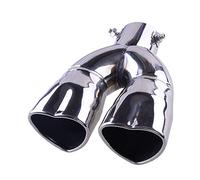 Baceyong double échappement acier inoxydable double cœur silencieux universel argent adaptateur d'admission et d'échappement 63mm/2.48inch