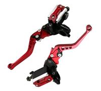 Baceyong Kit de levier de frein et d'embrayage hydraulique pour moto 22 mm, maître-cylindre, poignée de moto, alliage d'aluminium, Compatible avec la plupart des motos, rouge
