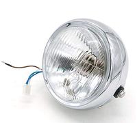 Baceyong Lampe LED pour moto, phare universel à montage latéral haute luminosité pour moto, VTT, scooter, coque noire/argentée avec verre blanc/jaune