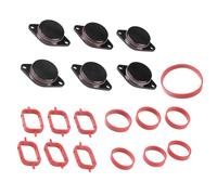 Baceyong Lot de 19 bouchons de clapet tourbillon diesel avec 13 Joints de collecteur d'admission 6x Manchons à rabat rotatif Vortex Compatible avec BMW M57 M57N/M57TU E46 E39 E90/E91/E92 (33 mm Noir)
