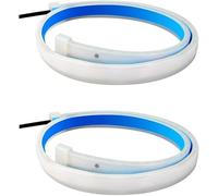 Baceyong Lot de 2 Bandes de Feux de Jour à LED Haute luminosité, Clignotants pour Voiture, SUV, Camping-Car, fourgonnette, Camion, lumière Bleue et Jaune