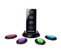 Baceyong Lot de 4 localisateurs de clés, sifflets, localisateurs de clés, localisateur d'objets à distance sans fil avec lampe de poche LED, pour clés, portefeuille, téléphone et traqueur d'animaux