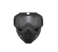 Baceyong Moto Lunettes Motocross Protection UV Ski Vélo Open Face Casque Masque Noir