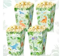 BACH AND BOOZY 12 pièces sacs popcorn dinosaures jungle friandises cadeaux thème wild rex trois dinos baby shower anniversaire faveurs