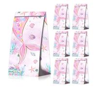 BACH AND BOOZY 12 sacs de fête sirène avec accessoires marins animaux cadeaux pour anniversaire fille et baby shower