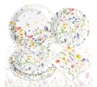 BACH AND BOOZY fournitures accessoires fête fleurs sauvages papier fleuri serviettes fleurs printanières baby shower anniversaire vaisselle jetable décoration mariage