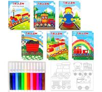 BACH AND BOOZY mini livres de coloriage bulk choo train party fillers with pens petits livres d'activités avec chugge two train party favors birthday supplies