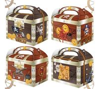 BACH AND BOUJEE 12 boîtes à trésor pirates pour fêtes cadeaux accessoires jeux d halloween et fêtes thématiques pirates