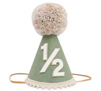 BACH AND BOUJEE Chapeau demi-anniversaire rose 1/2 chapeau d'anniversaire couronne demi-année décoration fournitures de fête, Vert, S