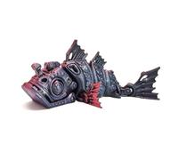 BACH AND BOUJEE Figurine Steampunk Cyberpunk Poisson élément Statue décoration pour Bar Maison Cadeau Halloween