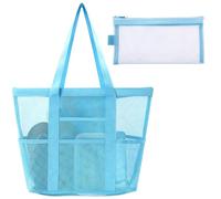BACH AND BOUJEE sacs de plage bleus pour femmes sac fourre tout de plage imperméable avec pochette zippée d'épicerie réutilisables pour femmes sacs fourre tout pour le voyage