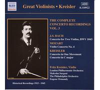 Bach - Fritz Kreisler - Intégrale Des Concertos /Vol.3