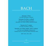 BACH J.S. - SONATE C-DUR, SONATAS IN ES-DUR MAJOR AND G-MOLL - FLUTE, BASSE CONTINUE, PIANO