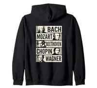 Bach Mozart Beethoven Chopin Wagner Icônes Classiques Sweat à Capuche