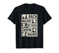 Bach Mozart Beethoven Chopin Wagner Icônes Classiques T-Shirt