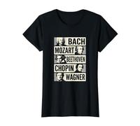 Bach Mozart Beethoven Chopin Wagner Icônes Classiques T-Shirt Graphique avec Valeur