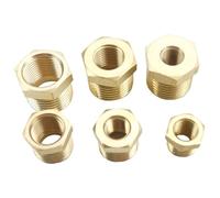 Bachangz-Tuyau laiton 1/4" 3/8" 1/2" 3/4" NPT BSPT Male X Female Bush Reducing Bushing Brass Pipe Fitting Connector, Tuyau d'irrigation de jardin(NO12)
