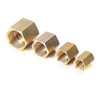 Bachangz-Tuyau laiton 1/8" 1/4" 3/8" 1/2" 3/4" Female Thread Brass Copper Hose Pipe Fitting Hex Coupling Coupler Fast Connetor, Tuyau d'irrigation de jardin(06)