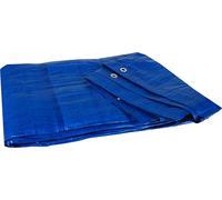 Bâche 3 x 3m Schmith Bleu 65g Bâche de Protection Bâche tissée Bâche multifonctionnelle Bâche renforcée avec œillets en Aluminium de Meubles de Jardin, matériaux, Construction, Protection