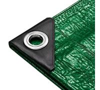 Bâche 3x4 mètres - 150 g/m² Vert, pour Meubles de Jardin - tissée - de Couverture - de Jardin - bache de Construction avec Oeillets et tendeur de bâche