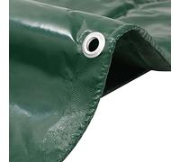 Bâche 650 g/m² verte 1,5 x 10 m en toile enduite de PVC avec œillets, indéchirable, imperméable, résistante aux UV, aux intempéries, pour jardin, camping, voiture, bateau, remorque, meubles